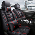 1TK Istmekate Autoistmekate T&auml;iskomplekt PU Nahast Tepitud Esiosade Kaitsmed Padi Enamiku Automudelite jaoks single seat must/roheline