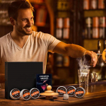 Premium viski kokteili suitsutaja komplekt 6 puidulaastu ja metallfiltritega, kiire oks&uuml;deerija aeraator baarit&ouml;&ouml;riistade komplekt koduseks kasutamiseks, luksuslikud kingitused