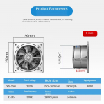 40W v&otilde;imendusventilaator vannitoa tualeti ventilatsioonitoru v&auml;ljat&otilde;mbeventilaator seinaakna roostevabast terasest ventilaator k&ouml;&ouml;gi suitsu v&auml;ljat&otilde;mbe artefakt