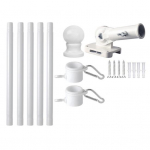 Lipuvarda Komplekt Paksustatud Roostevabast Terasest V&auml;lisveranda Seinale Lipuvarda S&otilde;lmedevaba P&ouml;&ouml;rlevad Lipuvarda R&otilde;ngad Reguleeritav Mitme Positsiooniga Klamber Hoidik L valge