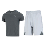 Under Armour Spliced Logo &Uuml;mmarguse kaelusega L&uuml;hikeste varrukatega T-s&auml;rk Fitnessitreeninguks Mugavad Hingavad L&uuml;hikesed P&uuml;ksid Vabaaja Spordir&otilde;ivaste Komplekt 1369743-012+1362289-011 XL