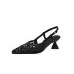 Moodsad uued suve sandaalid varbaid katvad kingad naistele Terava ninaga kingad Moodsad &otilde;&otilde;nsad k&otilde;rge kontsaga sandaalid Zapatos De Mujer Must 34 must