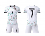 Portugal Kodu Valge Nr. 7 Ronaldo jalgpallis&auml;rk, suurused 14-3XL lastele ja t&auml;iskasvanutele 175 (M)