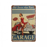 Vintage metallist plekk-silt Kesk&ouml;&ouml; Lounge Pin Up Girl koju Gaasibaar Pubi K&ouml;&ouml;k Garaaž Restoran Sein Deocr Tahvelsildid 20x30cm