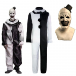 Kloun Arti Cosplay Film Terrifier 2 Kloun Arti Cosplay Kost&uuml;&uuml;m Kombinesoon Mask Halloweeni Kost&uuml;&uuml;mid Mask Meestele Naistele as the picture-XXXL
