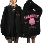 Q Versioon Stray Kids Domineerivad Harajuku Prindiga Kapuutsiga Pusa Vaba L&otilde;ikega Lukuga Kapuutsiga S
