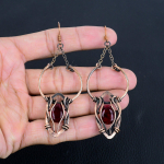 Granaat Ehted, 999 Vasktraadiga M&auml;hitud K&otilde;rvar&otilde;ngad, K&auml;sitsi Valmistatud V&auml;&auml;riskividega Ehted K&otilde;rvar&otilde;ngad M&auml;lestusp&auml;evaks 2.55 Inches