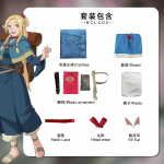 Anime Delicious In Dungeon Cosplay Kost&uuml;&uuml;m Chilchack Farin Marcille Cos R&otilde;ivad Meestele Naistele Halloweeni Karnivali Peo R&otilde;ivad L