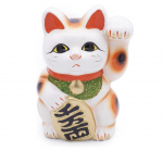 Tokoname keraamika Valge Maneki Neko Vasak k&auml;si 16cm Valmistatud Jaapanis M valge