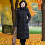 Suured suurused XL-6XL Keskealiste naiste talvejoped Uued Mantlid Elegantsed Vabad Paksud Soojad Pikad Parkad Naiste Pealisr&otilde;ivad M must