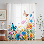 2 tk HD digitaalsed v&auml;rvilised p&otilde;&otilde;sastes tantsivad liblikad tr&uuml;kitud putukav&otilde;rk kodu dekoratsioon stiili kaunistus elutuba magamistuba W52H63inchW132H160cm