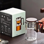 Klaasist teekann veekeetja infuusoriga 520ML/720ML Teekann vee eraldamine Sisemine magnet &Uuml;he kl&otilde;psuga magnetl&uuml;liti Tee filtreerimiskruusi komplekt 520ml
