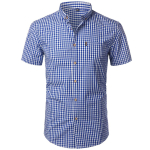 Meeste v&auml;ike ruuduline n&ouml;&ouml;biga s&auml;rk suvine uus l&uuml;hikeste varrukatega Slim Fit Meeste kleit-s&auml;rgid vabaaja t&scaron;ekkidega Gingham Chemise Homme 3XL gray