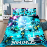 Laste tekikott padjap&uuml;&uuml;r M&auml;ng Ninjagos Voodipesukomplekt T&auml;iskasvanud Poiss T&uuml;druk Magamistoa Kaunistus Kingitus &Uuml;he- Kahekohaline Suur Suurus 100x135cm-2pcs