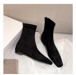 Madalad pahkluuni saapad Suede Soojad Ruudukujulise ninaga K&otilde;rged saapad Naiste kingad Talv Br&auml;nd Vabaaja 2025 Trend Madalad kontsad Lumesaapad Mujer Zapatos 35