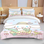 Kawaii Sanrio Cinnamoroll Tr&uuml;kitud Voodipesukomplekt Tekikott 1 Tekikott 2 Padjap&uuml;&uuml;ri T&auml;iskasvanute Ja Laste Voodipesukomplekt Luksuslik Kingitus 90x200