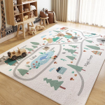 laste koomiksitegelaste illustratsiooniga vaip kodu kaunistuseks, elutoa ja magamistoa libisemisvastane p&otilde;randamatt, ei eralda kiude, mustusekindel 80*120cm