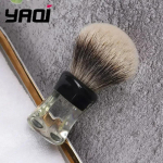 YAQI 24mm Kaks Riba M&auml;gra Karvad L&auml;bipaistev K&auml;epide Habemepintsel Meeste M&auml;rgpardelduse Pintsel