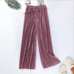 K&otilde;rge v&ouml;&ouml;kohaga longus lahtised p&uuml;ksid Chiffon Ice Silk &uuml;heksa punktiga p&uuml;ksid plisseeritud laia s&auml;&auml;rega p&uuml;ksid One Size lilla