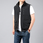 Four Seasons meeste vest &otilde;huke isa varrukateta p&uuml;stkrae, mitme taskuga kiiresti kuivav vest suure suurusega vest 6XL must