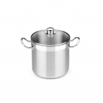 Casserole - BRA - Profesional - 6,5 L - Acier inoxydable - Couvercle en verre - &Oslash; 22 cm