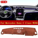 Flanellist auto armatuurlaua kattepadi Mercedes Benz C-klassi W206 220d C43 2022 2023 2024 libisemisvastase matti p&auml;ikesevarju armatuurlauale Without HUD-Right Hand Dr pruun