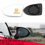 Vasak parem tiib peegli klaasiga soojendusega juhipool Volkswagen VW Passat B8 Arteon GTE Alltrack Variant 2015-23 jaoks 1pc Right