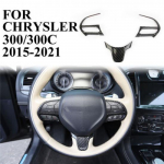 Carbon fiber style steering wheel cover trim bezel for 2015- Chrysler 300