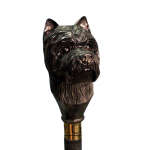 Carved Terrier Dog Head Handle Style Wooden Walking Stick Cane Cairn gift