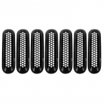 7pcs for Jeep Wrangler JK JKU 2007-2015 Car Clip-in Front Grille Mesh erts Mesh Grille Guard Car Exterior Accessories must