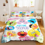 Sesame Street Tekikoti komplekt Tekk Voodipesu 3D Laste voodipesu komplekt 3-osaline 1 Tekikate Kuninglik suurus 90X200CM