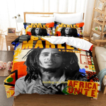 Laulja Bob Marley Voodipesukomplekt Multikas Anime kolmeosaline Komplekt T&auml;iskasvanu Laps Magamistoa Tekikoti Komplektid Lahe Tr&uuml;kk Matrimoniale Voodi AU Single(140*210cm)3pcs