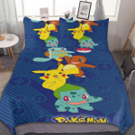 Anime Pokemon Pikachu Voodipesukomplekt Tekikate Tekk Voodipesu Twin &Uuml;hene King Lapsed T&auml;iskasvanu Kingitus 150*200cm 3pcs yellow