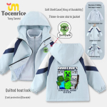 Minecraft Laste Keskmine/Suur Multikakujuline Tuulejope: 3-in-1 S&uuml;gis/Talvine Softshell-jakk 150 cm