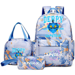 3 tk/komplekt Anime Kpop tr&uuml;kitud seljakott k&auml;ekoti ja pliiatsitopsiga teismelisele &otilde;pilasele t&uuml;drukule poisile koolikott veekindel reisikott Mochila