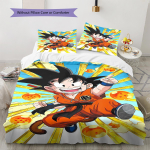 Son Goku mustriga voodipesu, Tekikomplekt Tekikate Padjap&uuml;&uuml;r Kodu S&uuml;nnip&auml;evakingitus (1 * tekikott + 2 * padjap&uuml;&uuml;ri, ilma s&uuml;damikuta) 135x200cm blue