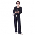 2 tk/komplekt Naiste mantel ja p&uuml;ksid Kapuutsiga t&otilde;mblukuga n&ouml;&ouml;riga pikkade varrukatega jakk elastse v&ouml;&ouml;kohaga laia s&auml;&auml;rega taskutega p&uuml;ksid talvine spordir&otilde;ivaste dressipluus M hall