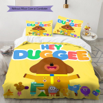 Hey Duggee Muster Voodipesu, Tekikomplekt Tekikate Padjap&uuml;&uuml;r Kodu S&uuml;nnip&auml;evakingitus (1 * tekikott + 2 * padjap&uuml;&uuml;ri, ilma s&uuml;damikuta) 135x200cm