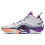 Li Ning Wade Shadow 5 Comfortable Cushioning Slip Resistant Rebound Mid top Basketball Shoes Men's White Sand Gray ABPT053-6 40