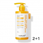 MEDICUBE Kojikhappe kurkumiga kehapuhastus&scaron;ot heledust andev ja surnud nahka eemaldav hooldus 2+1 komplekt