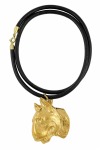 Bull Terrier, Bully II - necklace with a dog in a gift box, gold-plated pendant for a dog lover, striking jewelry by Art-Dog