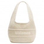 Lululemon Puuvillane heegeldatud 7/8 pikkusega Br&auml;ndi logo tikandiga Disainiga kootud &otilde;lakott Naiste &otilde;lakott Ivoor LW9FPNS-042836 Ivory White
