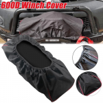 [Winch Dust Cover] Black Thickened Soft Winch Dust Cover 600D, 8000-17500 lbs Trailer SUV Universal Type (22 x 9.5 x 7 ) must