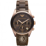 Emporio Armani Tazio Keskmiselt pruunist metallist meeste kvarts kronograafkell AR5891