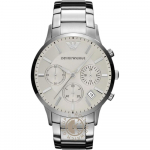 Emporio Armani Renato Valge Metall H&otilde;bedane Meeste Kvartsikell AR2458 valge