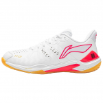Li Ning Cloud Thunder NEW Synthetic Leather Breathable Rebound Low top Badminton Shoes Unisex White Crystal Red AYZU017-7 38
