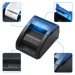 58mm Laua Kviitungiprinter POS Printer Otsene Termoprinter &Uuml;hilduv Androidi/iOSi/Windowsiga Toetab ESC/POSi saatmiseks US Plug black