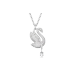Swarovski Luik Suur Valge Roodiumiga Kaetud Kristall Kaelakee Naiste kaelakee H&otilde;be 5647546 Box (Random Color)