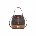 Michael Kors Klassikaline logo n&ouml;&ouml;riga kaetud l&otilde;uend &auml;mbrikott Naiste kotid Pruun Must 35S3G6RM8B-BROWN Basic Set (Bag+Dust Bag)
