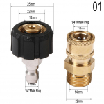 2 tk survepesuri adapterikomplekt M22 14mm / 15mm sisekeere p&ouml;&ouml;rlev kiir&uuml;hendus 3/8'' v&otilde;i 1/4 vabastuskomplekt otsik
